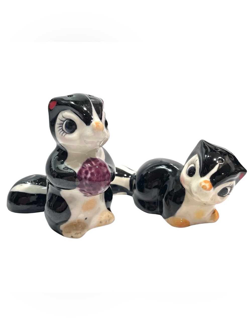 Vintage 1950s Anthropomorphic Skunk Salt and Pepper Shakers Made in Japan